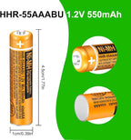 6 Pack HHR-55AAABU NI-MH Rechargeable Battery 550mAh AAA 1.2V Batteries - Image 2