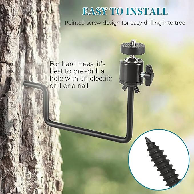 Trail Camera Mount, Hunting Accessories, 360° Adjustable Tree Screw Mounting - Image 8
