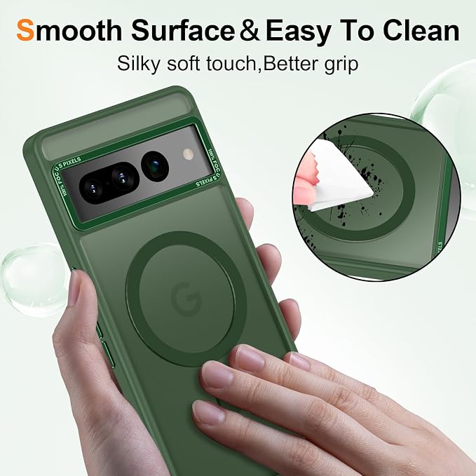 Magnetic for Google Pixel 7 Pro Case, Shockproof Slim Translucent Matte - Image 5