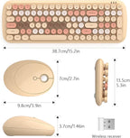 KNOWSQT Wireless Keyboard and Mouse Combo, Light Milktea 100 Keys 2.4 GHz Round - Image 7