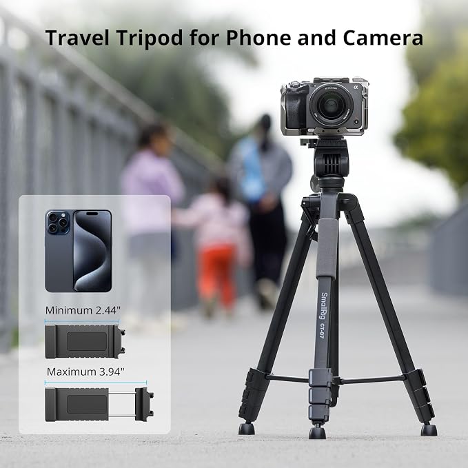 SmallRig CT-07 Aluminum Camera Tripod Stand, 63.4" Travel Tripod - Image 4