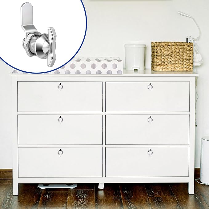 Thumb Operated Offset Cam Locks, 7/8" Keyless Cabinet Locks - Image 6