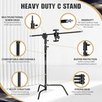 LOMTAP C Stand Light Stand Stainless Metal Photography Kit - Image 2