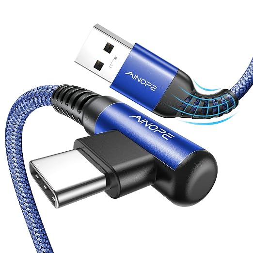 1.6FT USB to USB C Cable, 3.1A C Charger Cable Fast Charging Right Angle by AINOPE10yearsforphoneaccessories