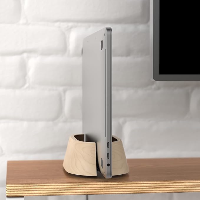 HumanCentric Vertical Laptop Stand in Maple Wood, Upright Adjustable Holder and - Image 9