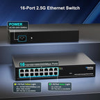16 Ports 2.5Gb Unmanaged Ethernet Switch, 16*2.5G Base-T Ports. GiGaPlus - Image 2