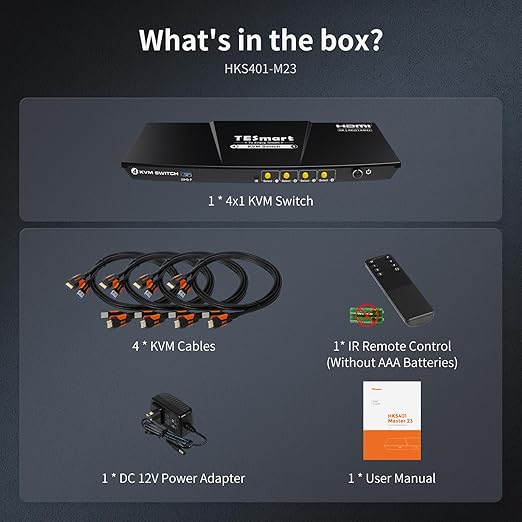 TESmart 8K@60Hz HDMI KVM Switch 1 Monitor 4 Computers USB 3.0, KVM Switch 4 - Image 9
