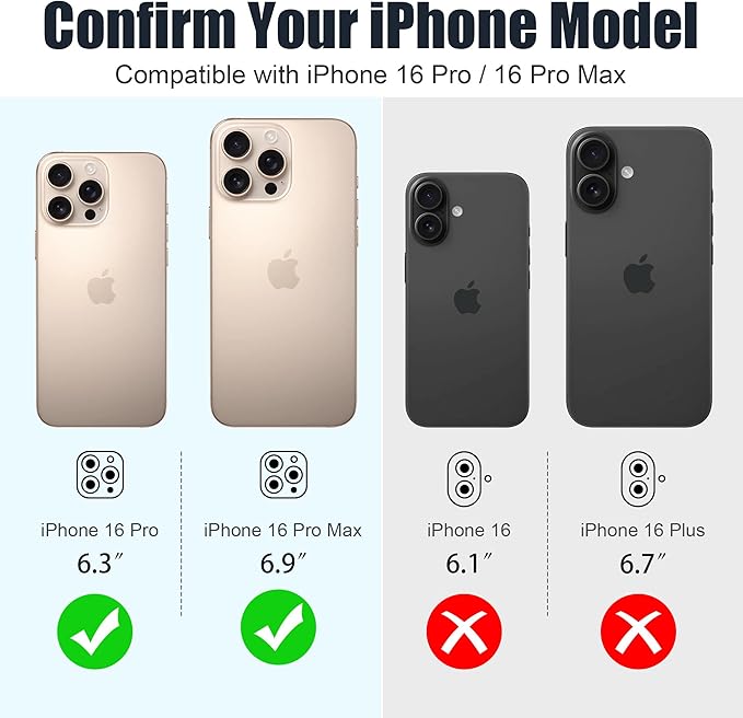 AGVEE 3+3 6 Pack for iPhone 16 Pro 6.3" / 16 Pro Max 6.9" Camera Lens Cover - Image 2