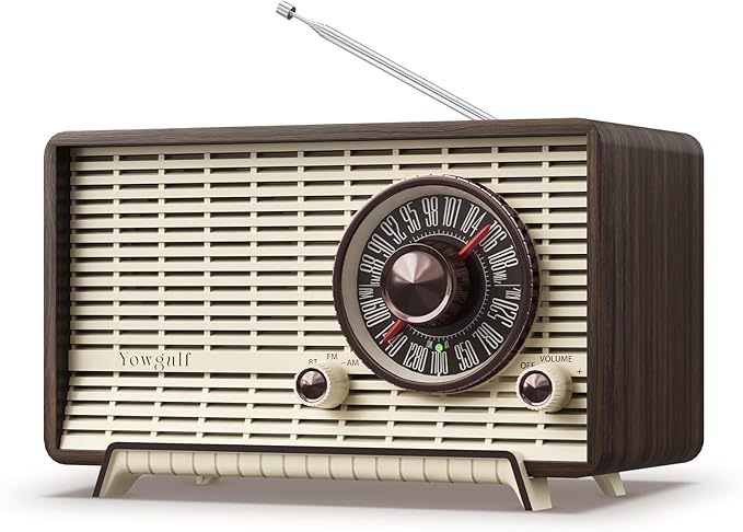 YOWGULF AM FM Radio Classic Retro Wood Table Radio Bluetooth Speakers Radios by YOWGULFAMFMRADIO