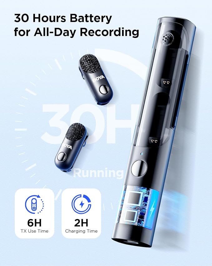 BOYA Magic-03 Wireless Lavalier Microphone, 30Hrs Battery, 328FT Los Range - Image 3