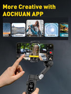 3-Axis Gimbal Stabilizer for iPhone 15/14/13 Pro Max Android, Foldable - Image 5