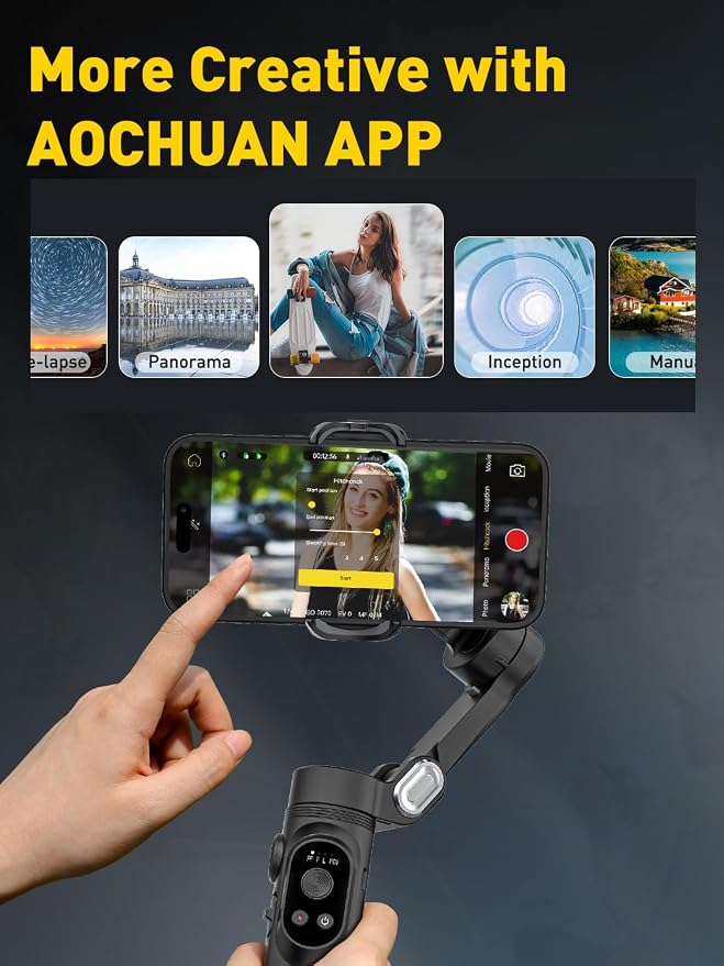3-Axis Gimbal Stabilizer for iPhone 15/14/13 Pro Max Android, Foldable - Image 5