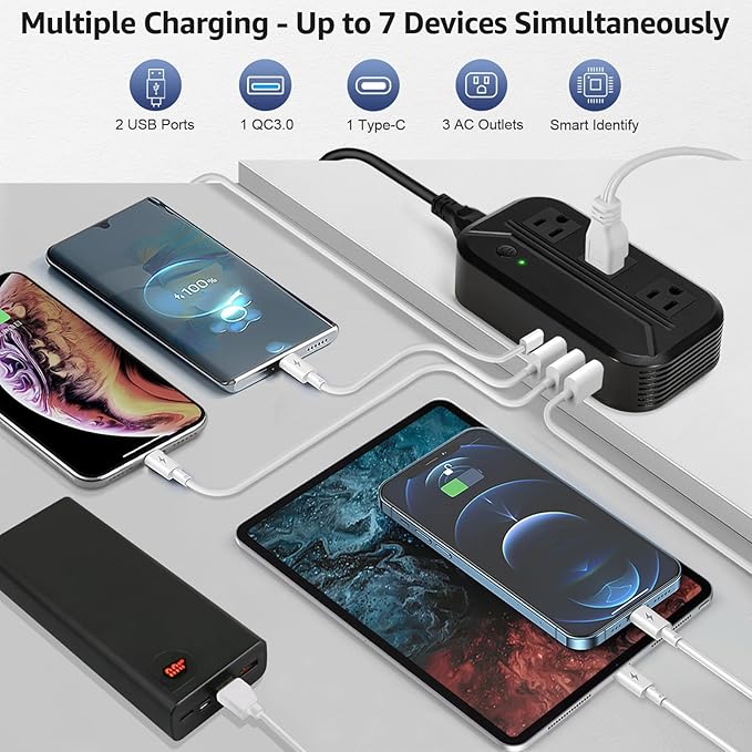 Voltage Converter US to Europe 2300W Power Converter 220v to 110v, Travel - Image 3