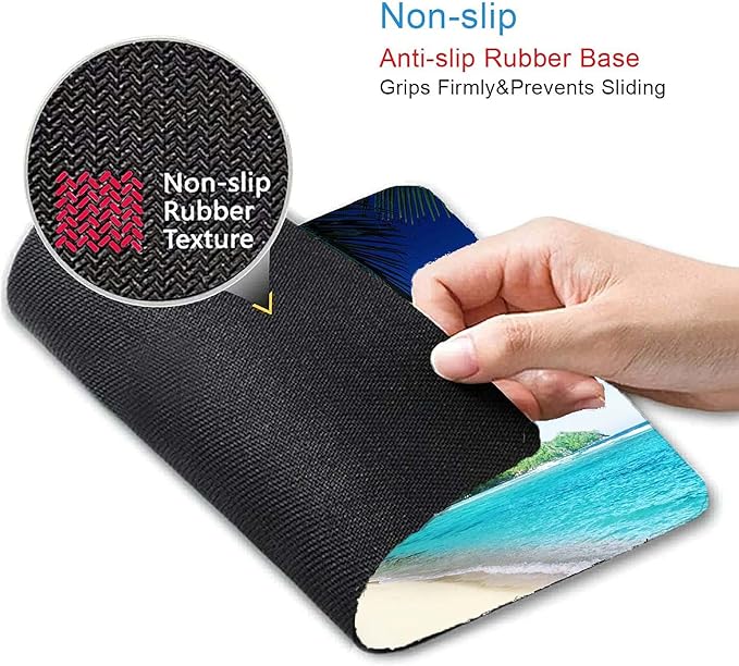 Beach in Sunset Mouse Pad, Non-Slip Rubber Base Wireless Gaming MousePads - Image 3