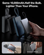 TORRAS Power Bank with Built-in USB-C Cable, Ultra-Slim 10, 000mAh Portable - Image 5