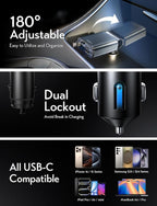 LISEN Car Charger USB C Fast Charging Retractable, 【75% Less, Ultra Mini】 57W - Image 6