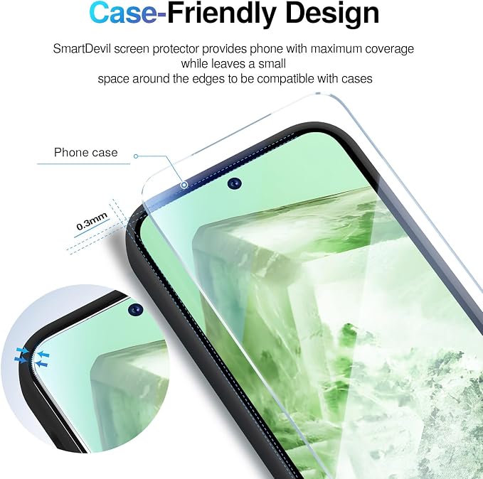 SMARTDEVIL [3+3 Pack for Google Pixel 8 Screen Protector - Image 7