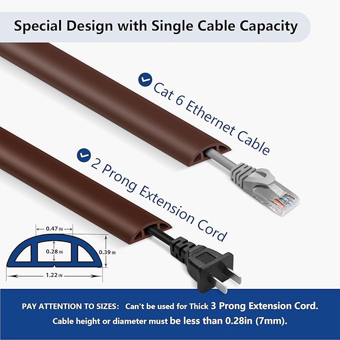 Brown PVC Floor Cord Cover - 4ft - Image 2