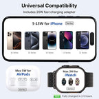 3 in 1 Charging Station for Apple Multiple Devices, Zinc Alloy Foldable Travel - Image 6