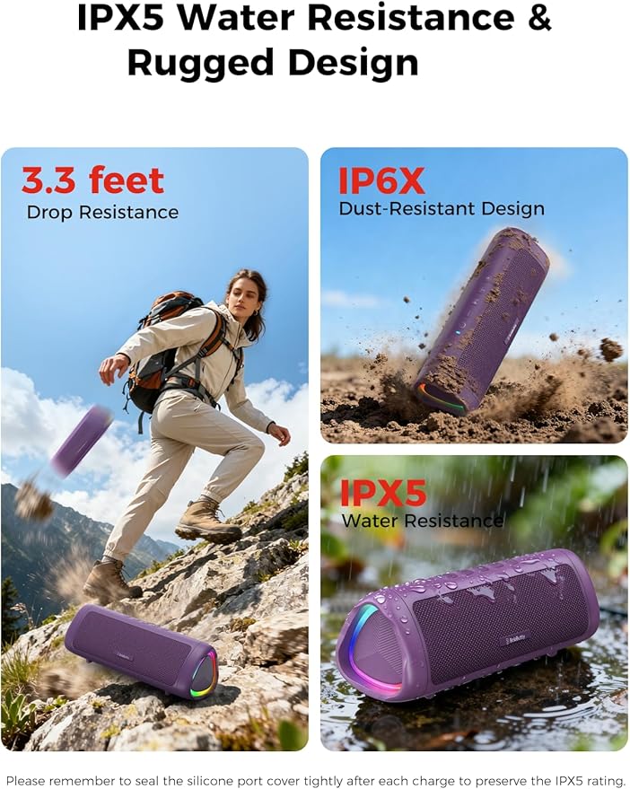Bluetooth Speaker, 20W HD Sound, Portable Wireless, IPX5 Waterproof, - Image 4