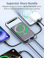 Magnetic Portable Charger, 10000mAh Power Bank, 5 in 1 Portable Charger - Image 5