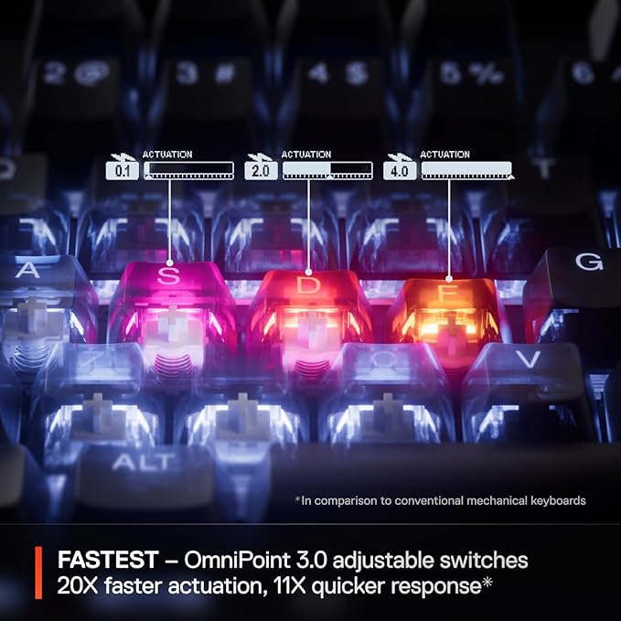 SteelSeries Apex Pro TKL Gen 3 White OmniPoint 3.0 Switches — Adjustable - Image 5