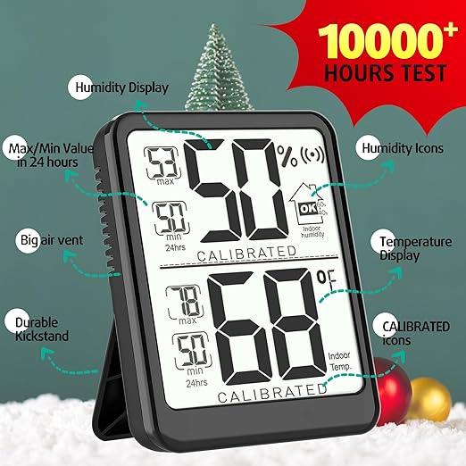 Antonki 2-Pack Room Thermometer, Digital Small Hygrometer Indoor Thermometer - Image 6