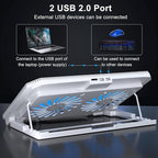 LIENS Laptop Cooling Pad with Adjustable Height Two 5.1 Inches Fan 2 USB Ports - Image 3