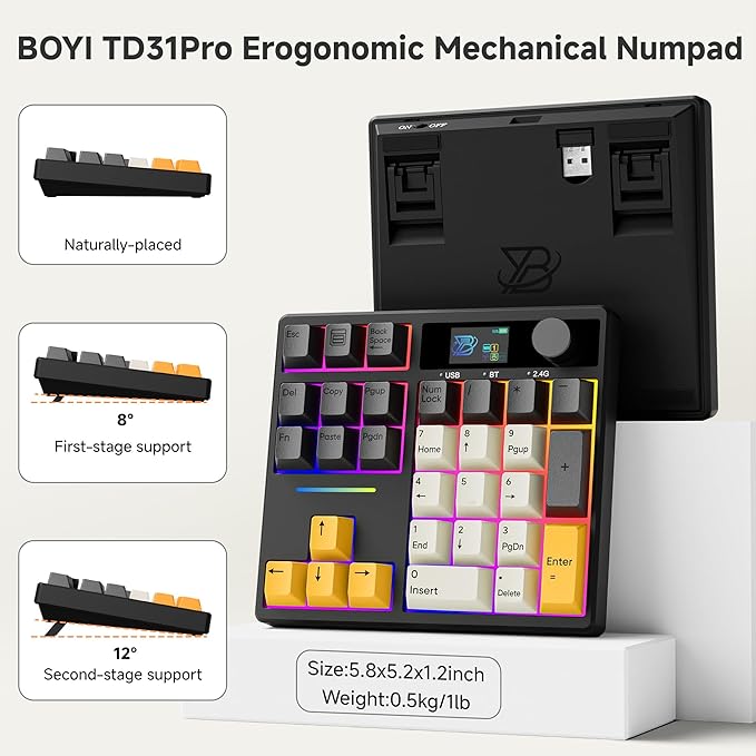 BOYI TD31Pro Mechanical Numpad, Mini Keyboard - Image 7
