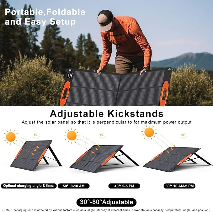 N-Type 16BB 100W Portable Solar Panel 18V ETFE Portable Foldable Solar Charger - Image 5