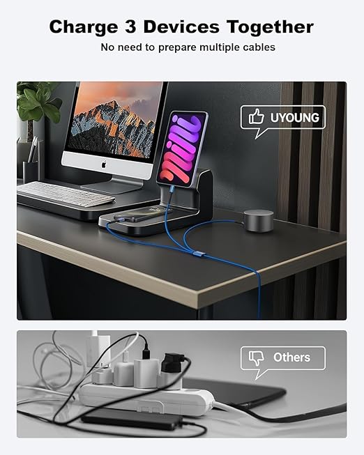 Multi Charging Cable 2Pack 4FT, 3 in 1 Charger Cable Braided Universal Phone - Image 3