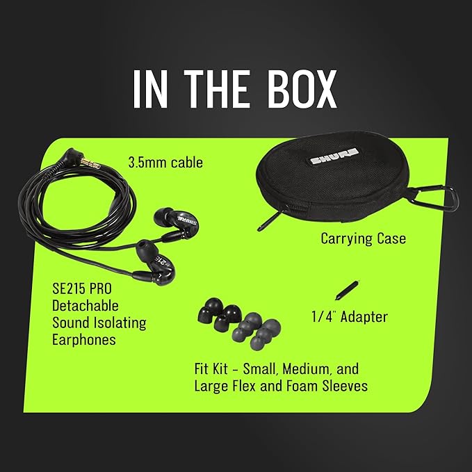 Shure SE215 PRO Wired Earbuds, Professional Sound Isolating Earphones - Image 3