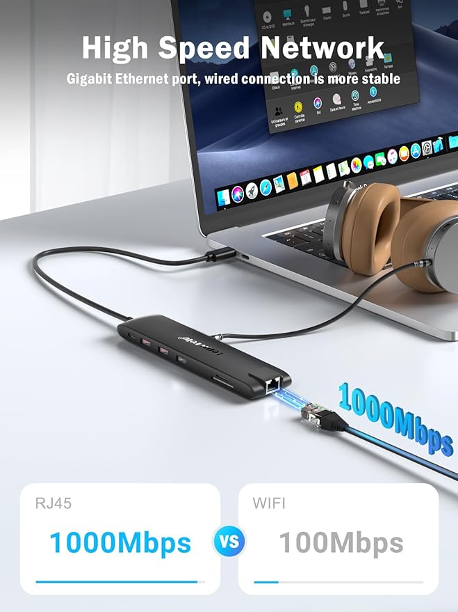 Docking Station USB C/A 10Gbps 3*Display 13 in 1, 2025 Upgrade Lemorele USB C - Image 6