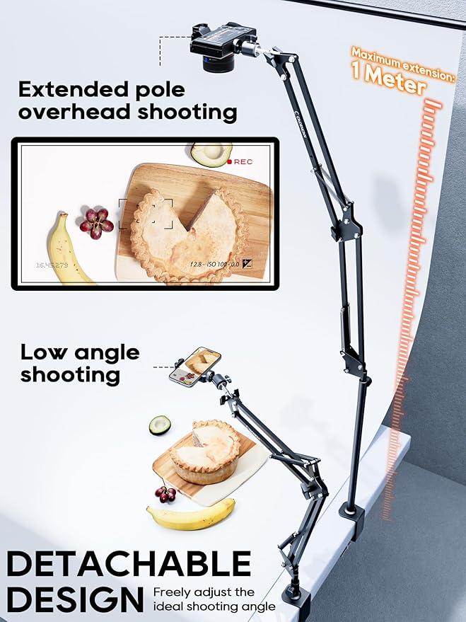 Overhead Camera Mount, 5lb Horizontal Load-Bearing, 360° Adjustable Stand - Image 4