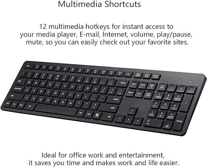Wireless Keyboard and Mouse Combo, 2.4G Silent Cordless Keyboard Mouse Combo - Image 5