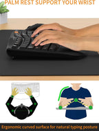Wireless Keyboard and Mouse Combo, 2.4G Wave Keys Ergonomic Keyboard - Image 5