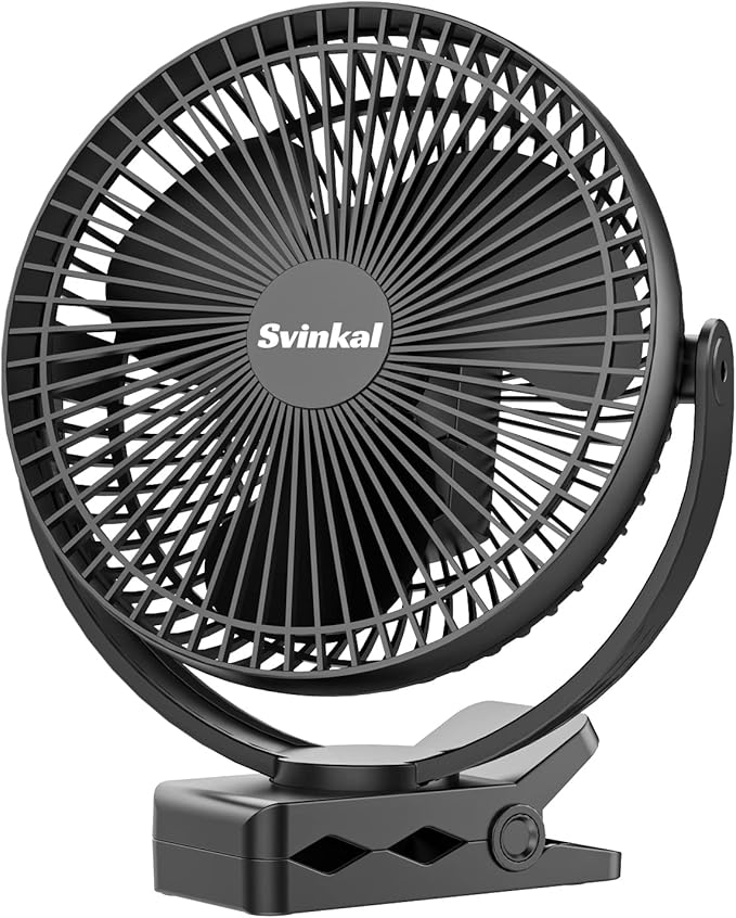 Portable Clip on Fan 10000mAh Battery Powered, USB Type C, Supports 720° by FocusedUSBsmallappliances