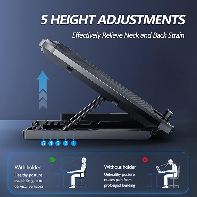AIMIUZI Laptop Cooling Pad for Computer Laptop Cooler for 12-15.6 Inch Notebooks - Image 3