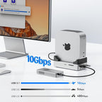 ANYOYO Mac mini M4 Dock and Stand, 10-in-1 Aluminum USB-C Hub - Image 7