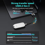 PHIXERO 2TB Portable SSD, Type-C Interface, Built-in mSTAT SSD - Image 2