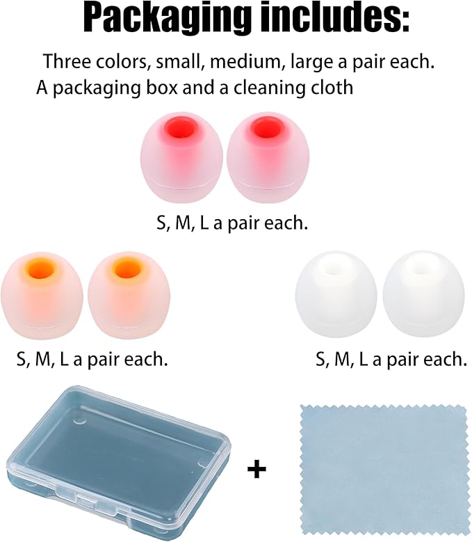 Silicone Replacement Earbud Tips Earbud Covers Fit Most in-Ear Earbuds - Image 7