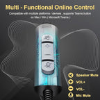USB-A/USB C/3.5mm Jack 3-in-1 PC Headset, Wired & Noise - Image 4