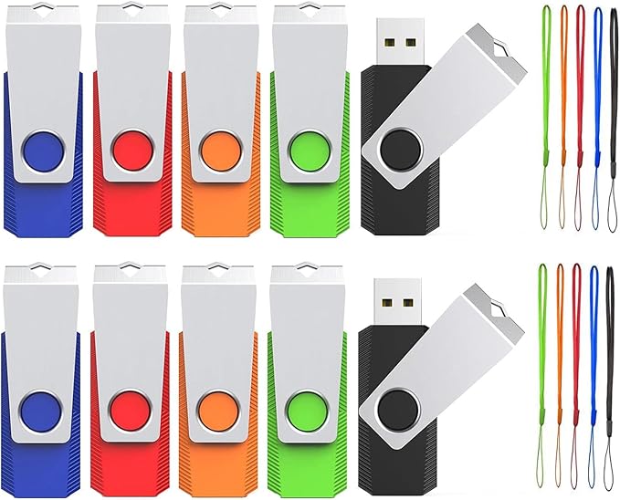4GB USB Flash Drive 10 Pack, Wooolken USB 2.0 Thumb Drives by WOOOLKEN