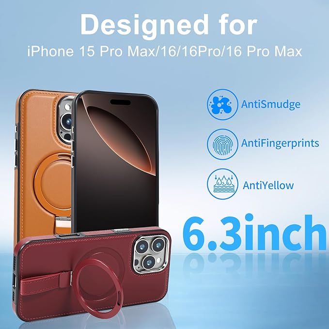 Leather Case, Suitable for iPhone 16 Case, Invisible Magnetic Design, Equipped - Image 2