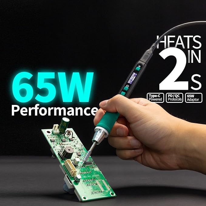 YIHUA 928D-IV Soldering Iron Pen Kit DC 65W Support PD QC, Type C Portable - Image 2