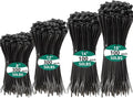 800 PCS Black Zip Ties Assorted Sizes 8+12+14+18 Inch Self-locking Nylon Cable by MasiStranth