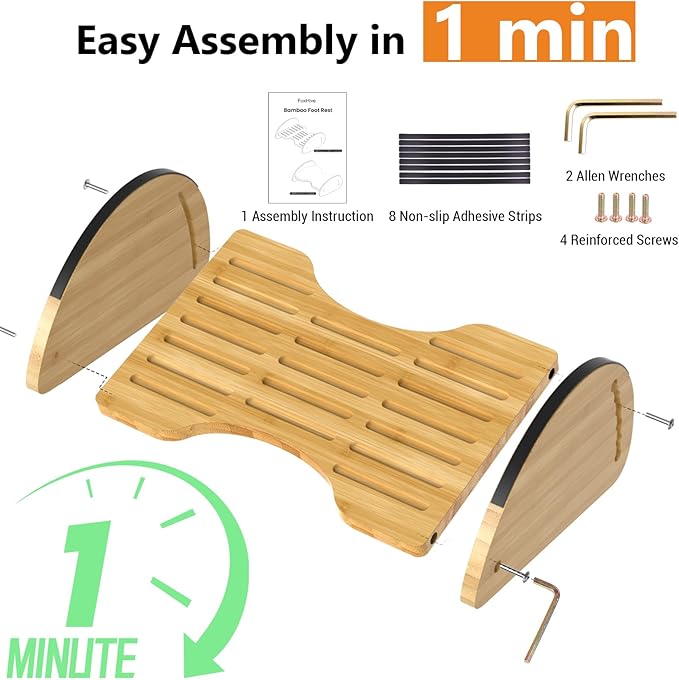Bamboo Foot Rest for Under Desk at Work - Image 6