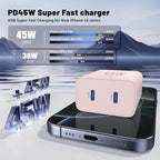 iPhone 16 15 Pro Max Charger Fast Charging, 45W Dual Port USB C Fast Charger - Image 3