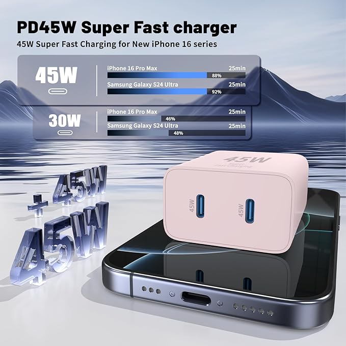Super Fast Samsung Charger Type C, 45W Dual Port USB C Fast Charger Block & - Image 3