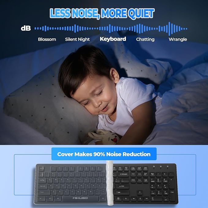 Wired Computers Keyboard with Cover Comfortable Hand Feel, Laser Engraved - Image 4